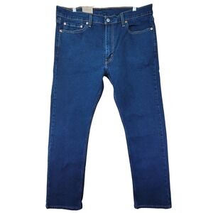 Levis 513 Slim Straight Jeans Mens 36x30 Dark Wash Indigo Blue Stretch Denim NWT